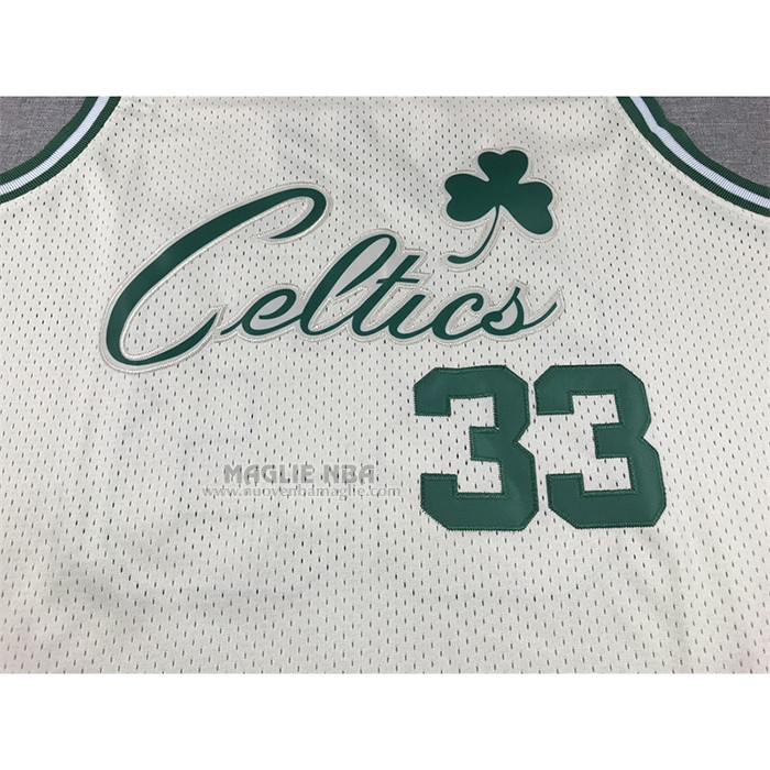 Maglia
 Larry Bird NO 33 Boston Celtics Mitchell & Ness Chainstitch Crema
